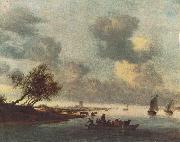 RUYSDAEL, Salomon van A Ferry Boat near Arnheim sg oil painting
